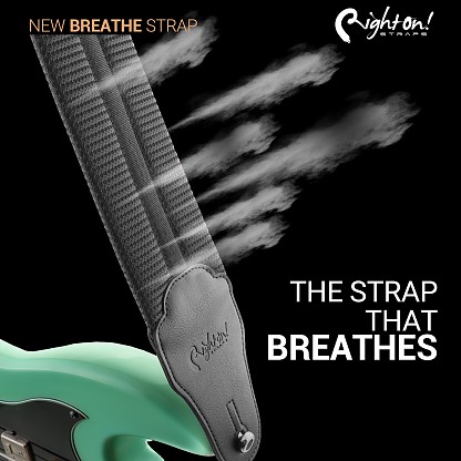 Breathe Black special waterproof and breathable bass guitar strap 